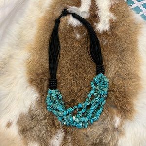 Vintage, multi, strand, turquoise necklace